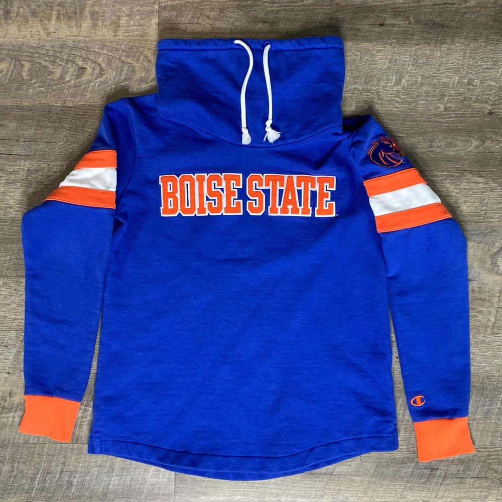 Vintage Boise State Mock Cowl Neck Sweatshirt Champion Brand Size Small